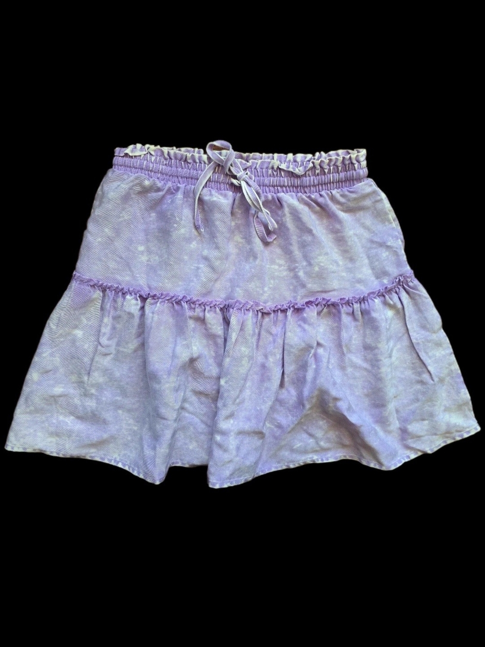 Zenana Outfitters Lavender Acid Wash Ruffle Skater Skirt